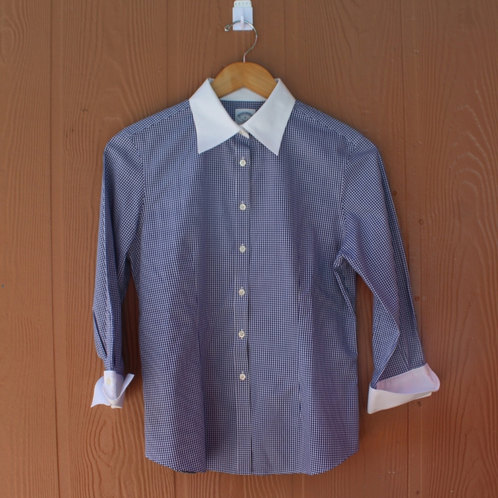 Brooks Brothers Blue and White Gingham But…